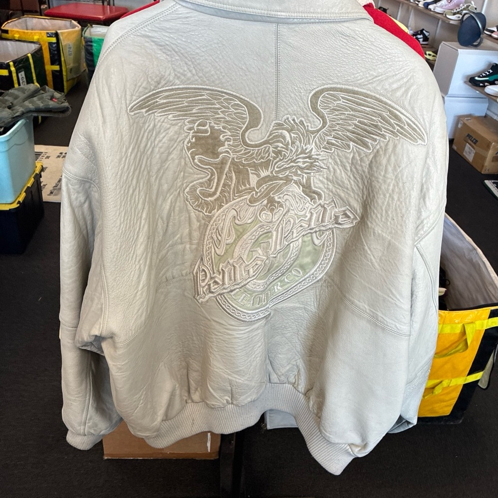 Vintage Pelle Pelle Men's Leather Jacket Size 50 Pre Owned Used Rare Cream Ivory - Picture 6 of 15